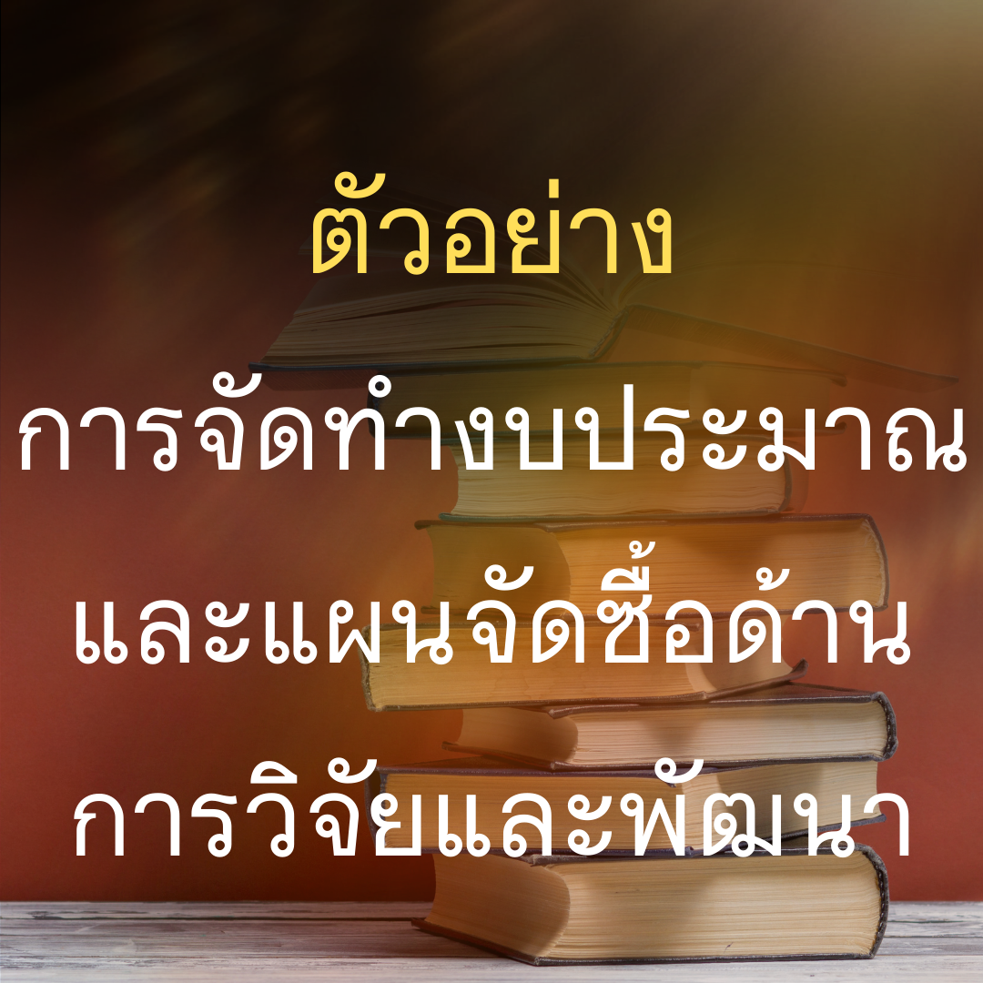 ตัวอย่างการจัดทำงบประมาณ